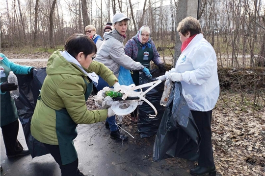 Шумерлинский «серебряный» десант на уборке городского парка